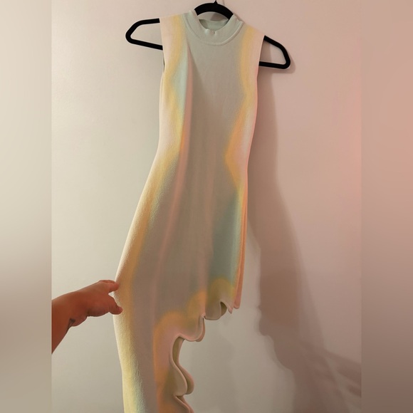 PH5 Dresses & Skirts - PH5 Ribbed Asymmetrical Mint Cream Yellow Dress